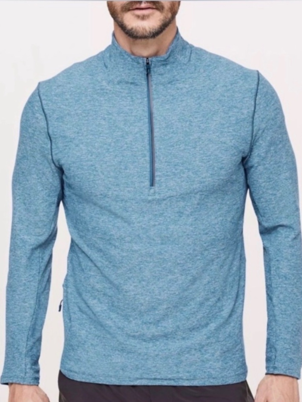 Lululemon Surge Warm 1/2 Zip Up Heathered Blue Men's Size L M3AN8S